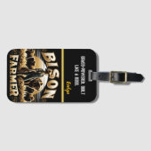 日没で群れを成すバイソン農家 ラゲッジタグ (正面横)