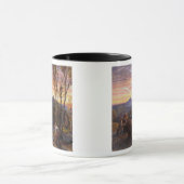 日没で耕しているウシ(w/c紙で) マグカップ (中央)