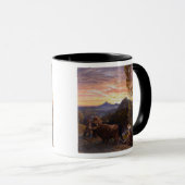 日没で耕しているウシ(w/c紙で) マグカップ (正面右)