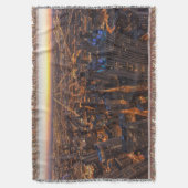 日没で都心のシカゴ スローブランケット (正面縦)