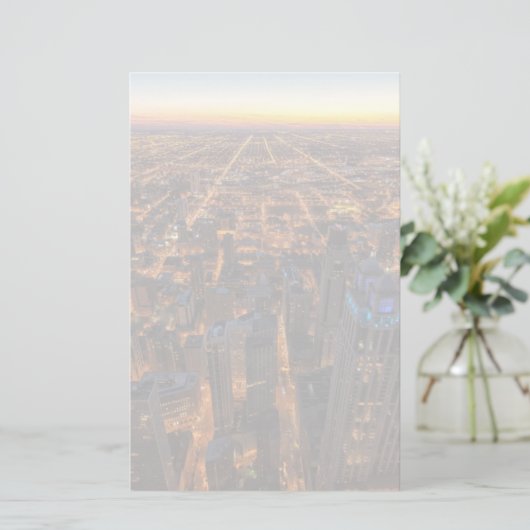 日没で都心のシカゴ 便箋 (スタンド正面)