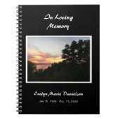 日没とツリー記念または葬式のゲストブック ノートブック (正面)