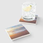 日没とビーチ ストーンコースター (横)