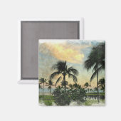 日没と熱帯の木 マグネット (正面/裏面)