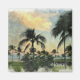 日没と熱帯の木 マグネット