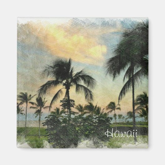 日没と熱帯の木 マグネット (正面)