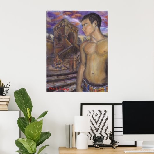 日没と階段 ポスター (ホームオフィス)