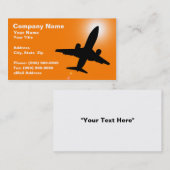 日没によって着色される空に対する飛行機のシルエット 名刺 (正面/裏面)