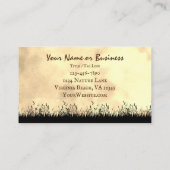 日没にフィールドで放牧するシルエットウマ 名刺 (裏面)
