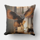 日没にフクロウ クッション (正面)