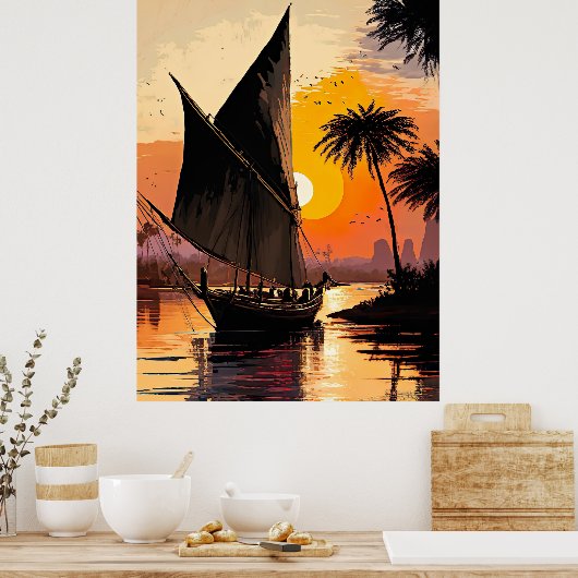 日没に向かって塩を塗ること ポスター (キッチン)