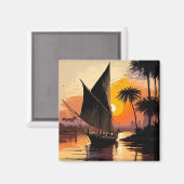 日没に向かって塩を塗ること マグネット (正面/裏面)