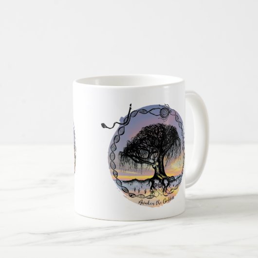 日没に女神の木を目覚める コーヒーマグカップ (正面右)