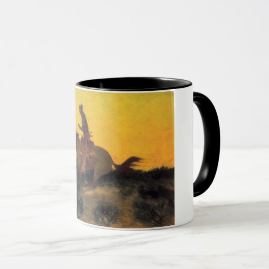 日没に対する勇敢な騎手 マグカップ (正面右)