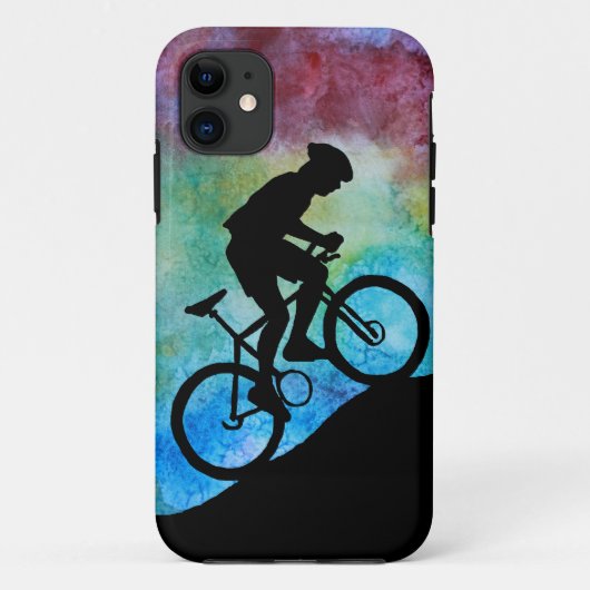日没に対する山のバイクもしくは自転車に乗る人 Case-Mate iPhoneケース (裏面)