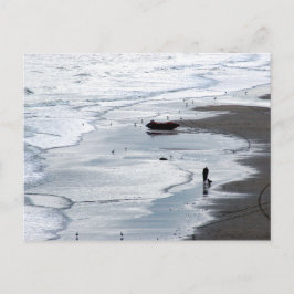 日没に打ち寄せる海 ポストカード