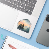 日没に松を鳴らす シール (ノートパソコンとiPhone)