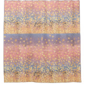 日没に葉対するフカラフルレック金ゴールド シャワーカーテン (正面)