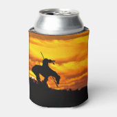 日没のあるトレイルのシルエットの終点 缶クーラー (缶正面)
