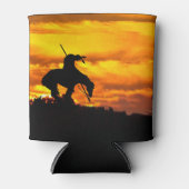 日没のあるトレイルのシルエットの終点 缶クーラー (正面)