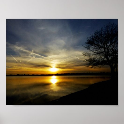 日没のような液体金ゴールド ポスター (正面)