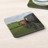 日没のアマン派の馬そして乳母車 コースター (左側)