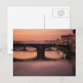日没のアルノ川の橋， 2 ポストカード (正面/裏面)