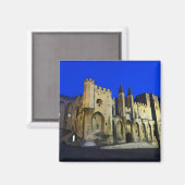 日没のアヴィニョンの教皇の宮殿。ビルド2 マグネット (正面/裏面)