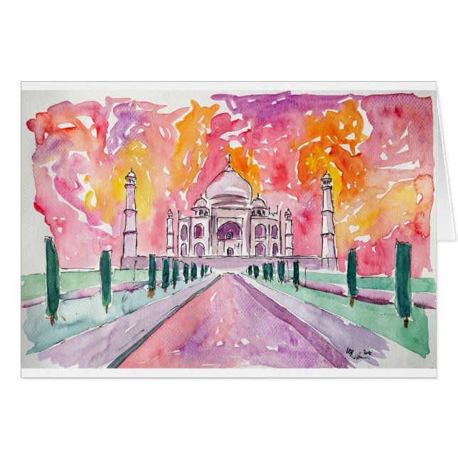 日没のインド宮殿 (正面横)