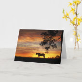 日没のウマ科のな悔やみや弔慰カードの馬 カード (黄色い花)