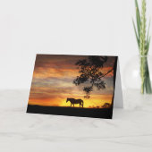 日没のウマ科のな悔やみや弔慰カードの馬 カード (正面)