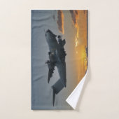 日没のエアバスA400M バスタオルセット (ハンドタオル)