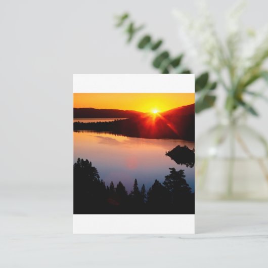 日没のエメラルド湾タホ湖 ポストカード (スタンド正面)