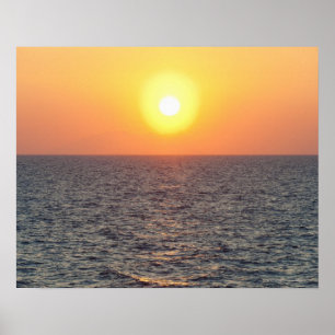 日没のエーゲ海の地平線 ポスター
