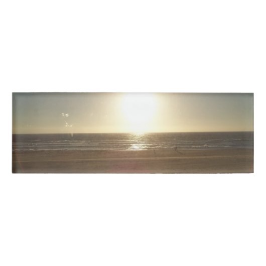 日没のオレゴンの海岸のビーチ 名札 (正面)