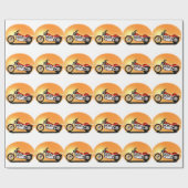 日没のオートバイ ラッピングペーパー (フラット)