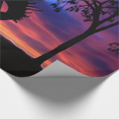 日没のカウボーイシルエット ラッピングペーパー (角)