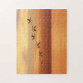 日没のカナダのガチョウ飛行中に ジグソーパズル (縦)