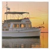 日没のクラシックで壮大な銀行トロール船 タイル (正面)