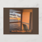 日没のクルーズ船のバルコニー ポストカード (正面)