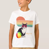 日没のクールな猫 Tシャツ (正面)