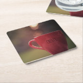 日没のコーヒーコースター スクエアペーパーコースター (アングル)