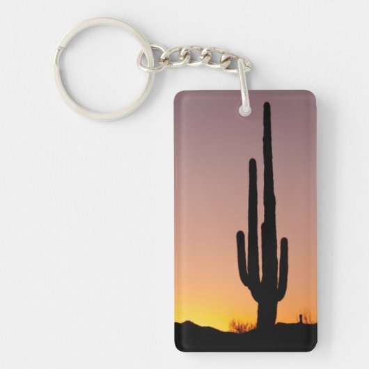 日没のサグアロのサボテン キーホルダー (正面)