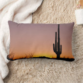 日没のサグアロのサボテン ランバークッション (ブランケット)