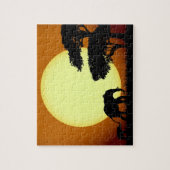 日没のサファリ象 ジグソーパズル (縦)