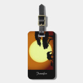 日没のサファリ象 ラゲッジタグ (正面縦)