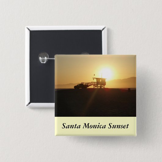 日没のサンタモニカ 缶バッジ (正面&裏面)