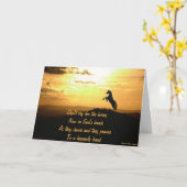 日没のシルエットで育てている馬 カード (黄色い花)