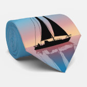 日没のシルエットのタイの航海 ネクタイ (ロール)