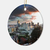 日没のシンシナチのスカイライン セラミックオーナメント (左)